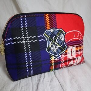 Estée Lauder Collegiate Preppy Scholar Plaid Makeup Cosmetic Pouch Bag NWOT